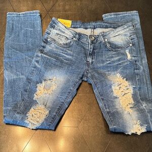 Machine Women's Distressed Blue Slim Jeans